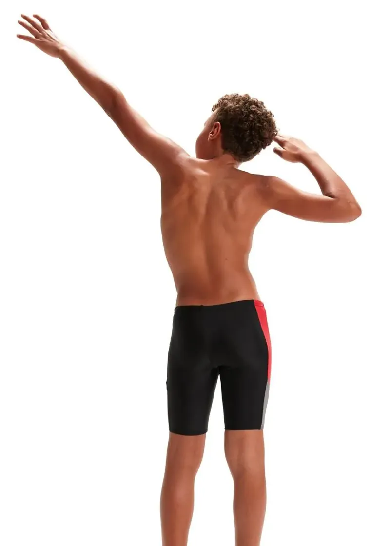 Speedo Boys Dive Jammer Black/Fed Red/Dove Grey-4